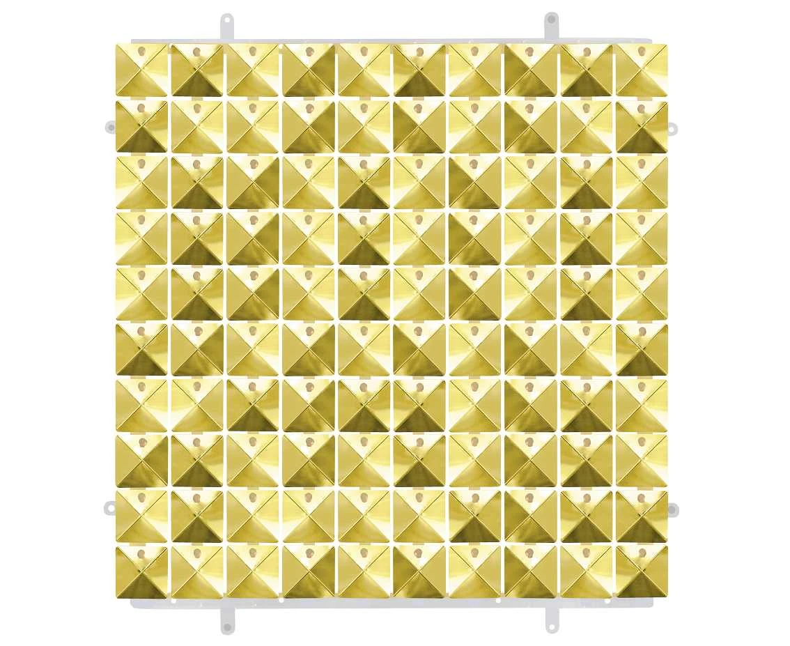 Decorative light gold panel 3D, transparent background, 30x30 cm / 100 squares